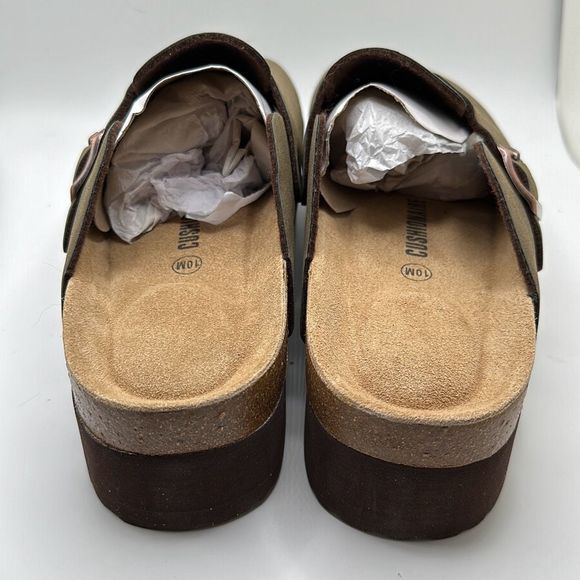 CUSHIONAIRE Women's Cork Footbed Platform Clog 10 OLIVE - Picture 4 of 6